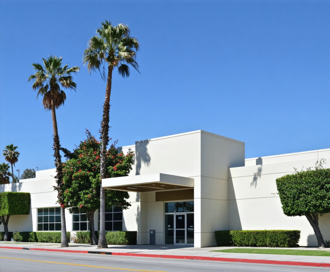 Экстерьер современного офисного здания AI Analytics School в Пало-Альто